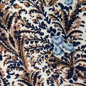 Ann Taylor Blue and Tan Lined Pencil Skirt 6” Walking Pleat in back. Zipper